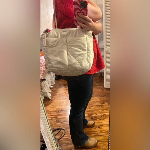 MZ Wallace - Bright white with Iridescent Bowery Quatro Tote Bag - Picture 8 of 8